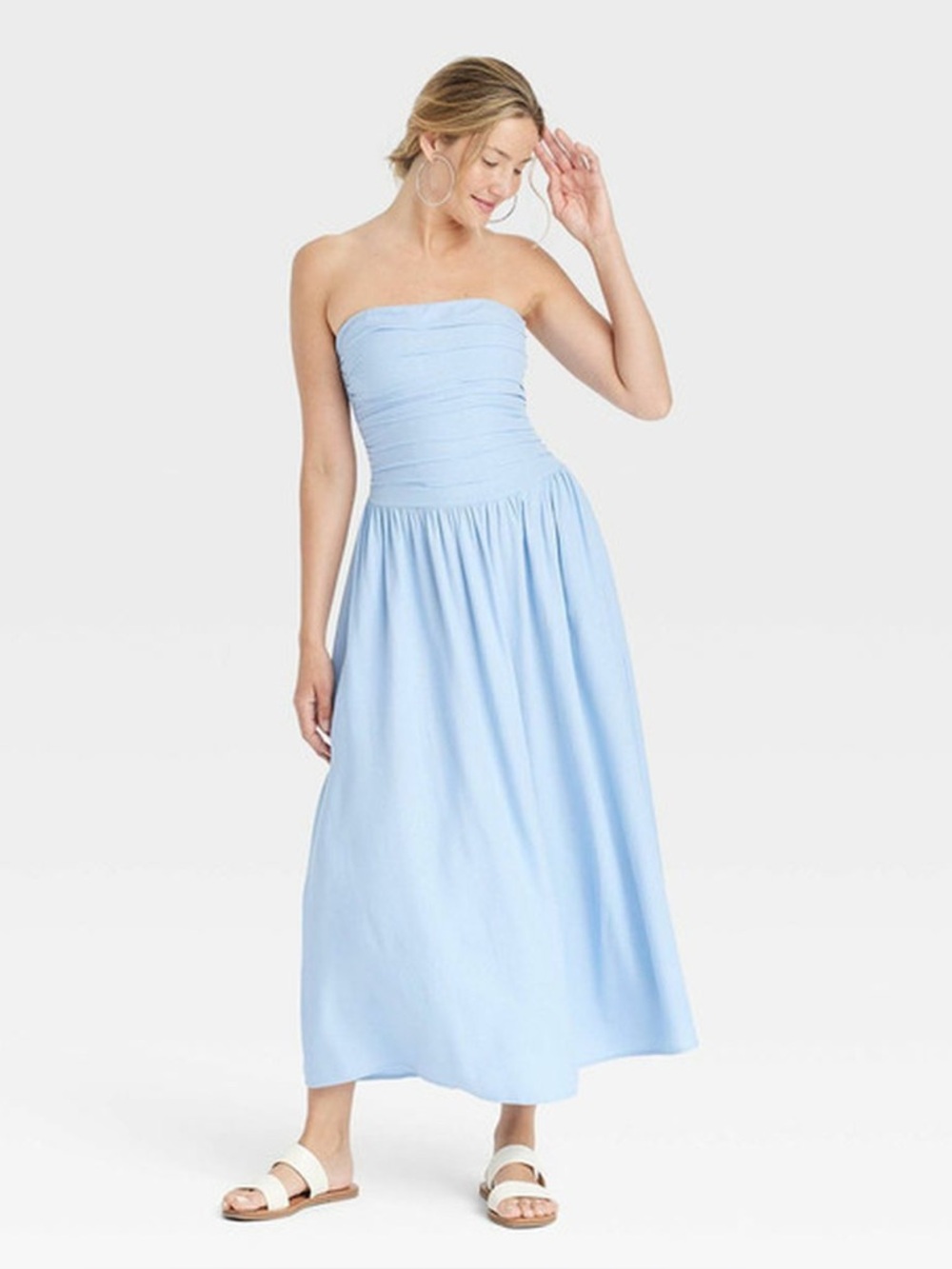 Universal Thread Light Blue Strapless Maxi Dress